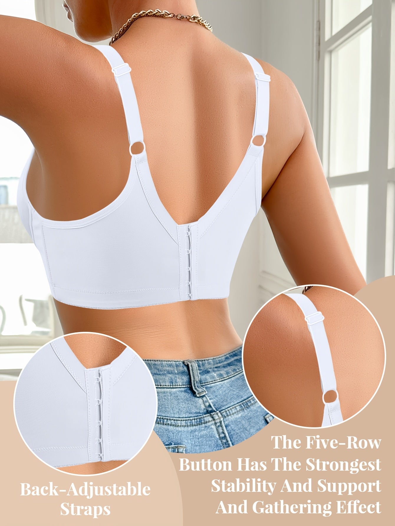 Ree Contrast Lace Bra Feminine Gathering Anti-Sagging Comfortable Underwear